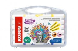 Dekormarker készlet, akril, 1-2 mm, kétvégű, KORES &quot; K-Kreative&quot;, 12 különböző szín
