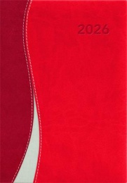 Naptár, tervező, A5, heti, DAYLINER &quot;Dubai&quot;, piros-piros